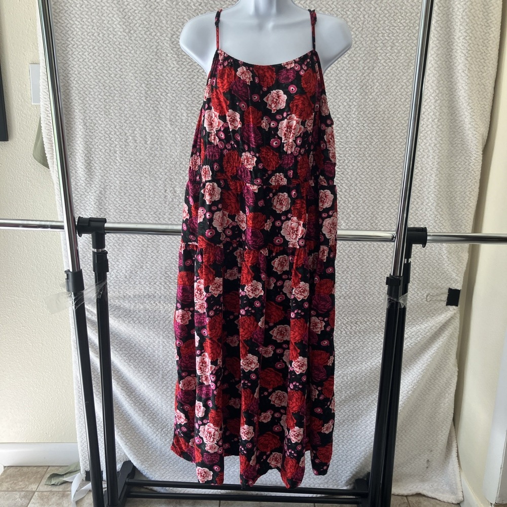Old Navy Dress Womens 2X Floral Sleeveless Sundress Tiered Rayon